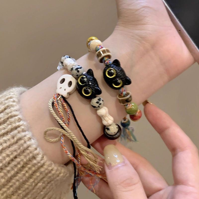Damen Armband mit handgefertigten Tiermotiven und bunten Perlen Shop Nory