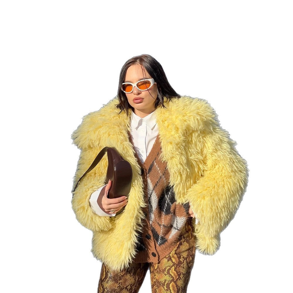 Damen Kunstpelzjacke