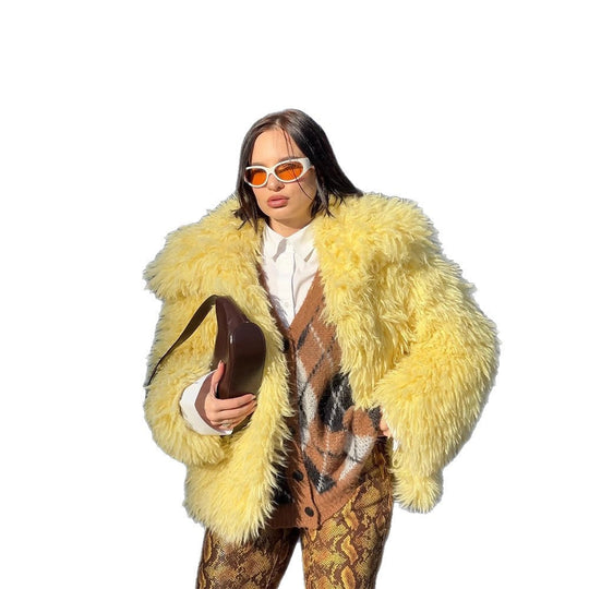 Damen Kunstpelzjacke