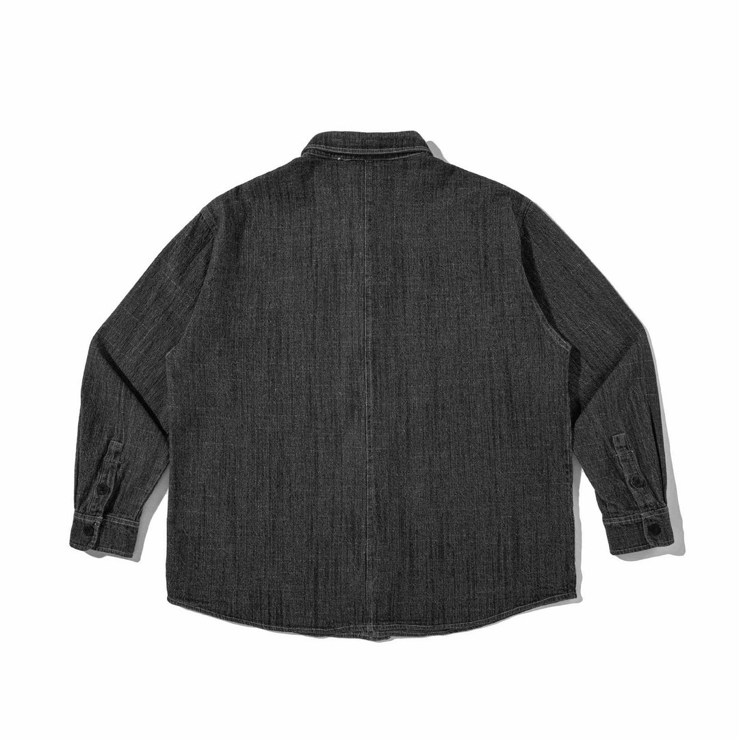Herren Robustes Denim-Worker-Overshirt mit Brusttaschen und Hemdkragen Shop Nory