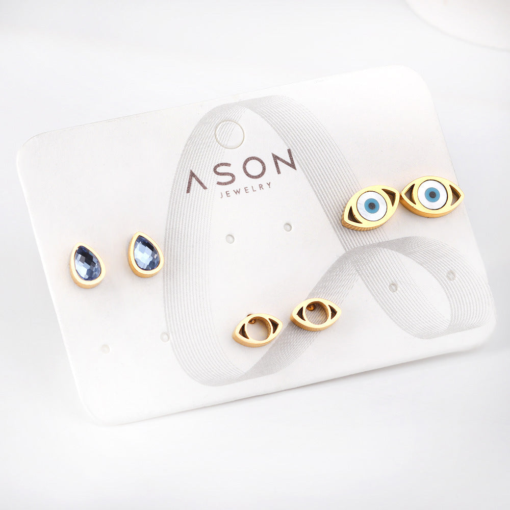 Damen Ohrstecker im Herzen-Design mit buntem Emaille Shop Nory