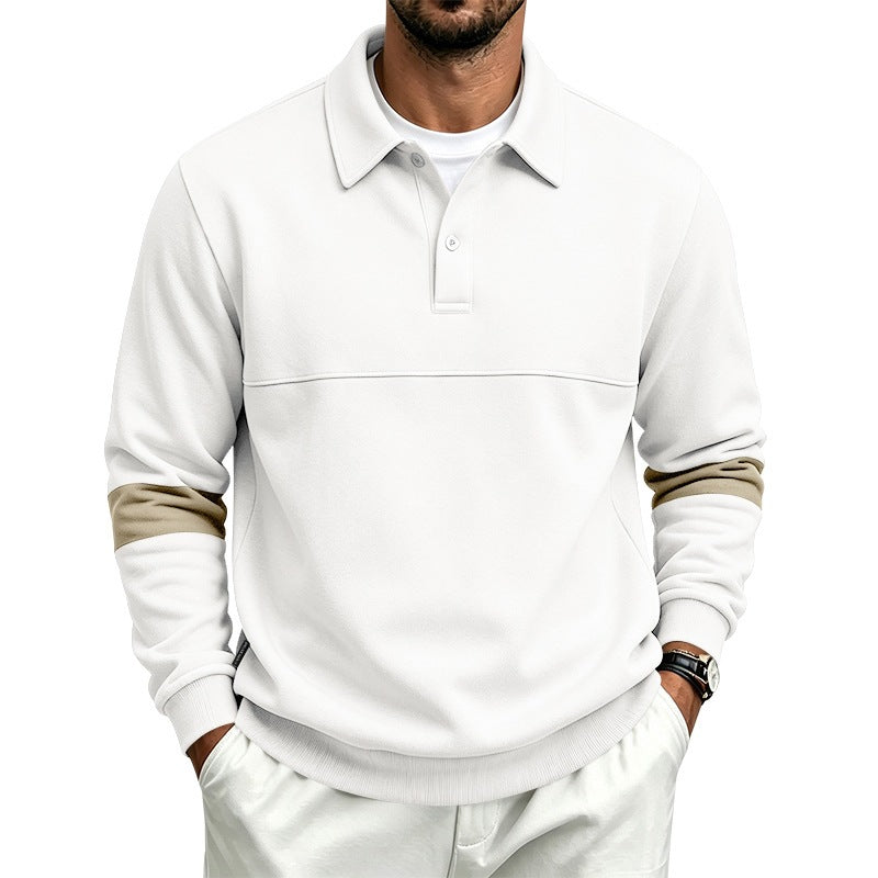 Herren Poloshirt-Pullover mit Brustnaht und Kontraststreifen an den Ärmeln Shop Nory