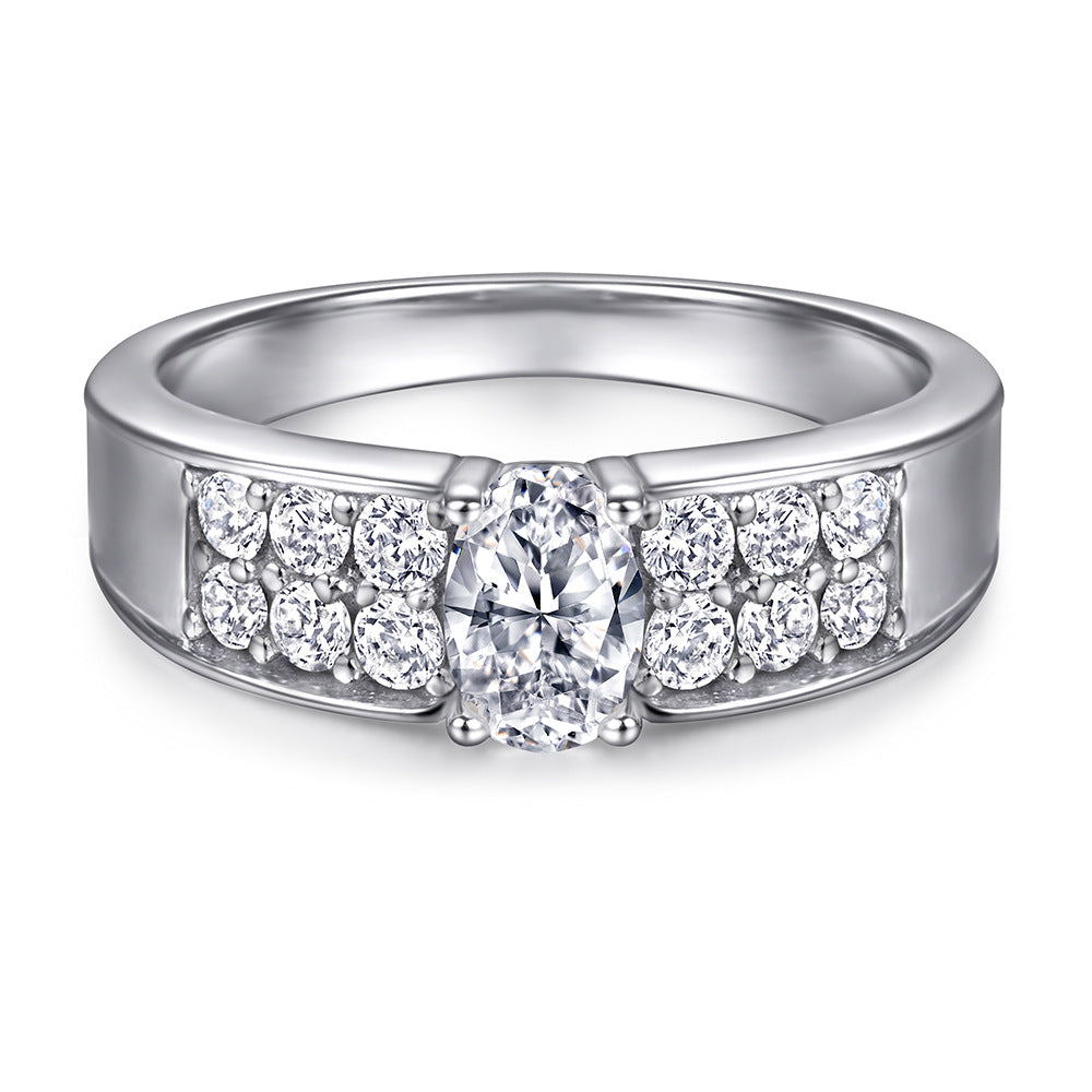 Damen Eleganter und funkelnder Verlobungsring mit ovalem Diamanten Shop Nory