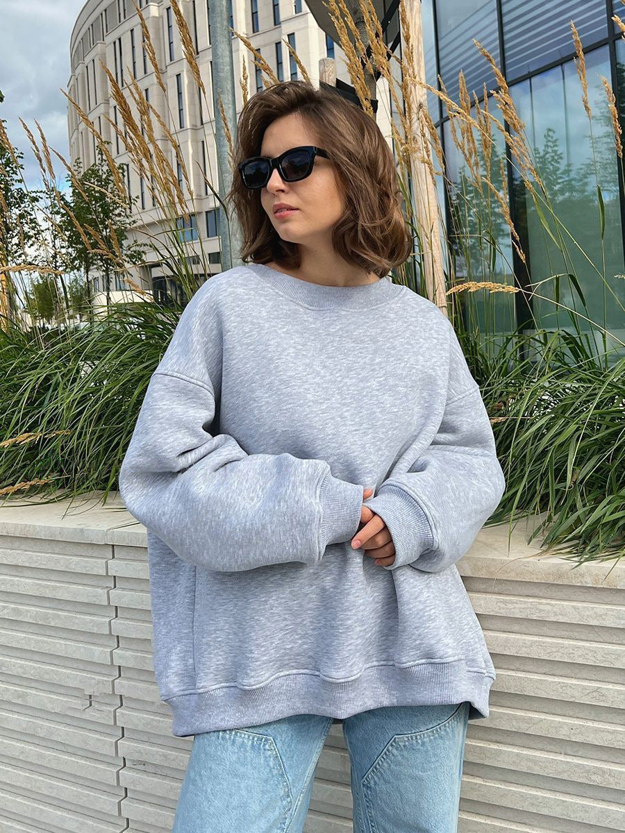 Damen Oversized Sweatshirt im lässigen Stil mit übergroßen Ärmeln und elastischen Bündchen