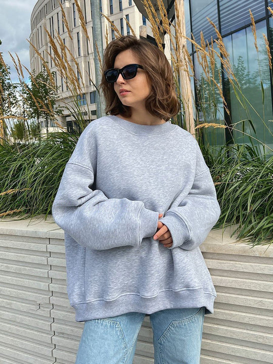 Damen Oversized Sweatshirt im lässigen Stil mit übergroßen Ärmeln und elastischen Bündchen