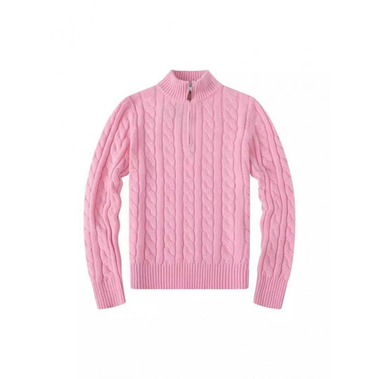 Herren Kabelstrickpullover mit Halbzip und Stehkragen aus weicher Kaschmirmischung Shop Nory