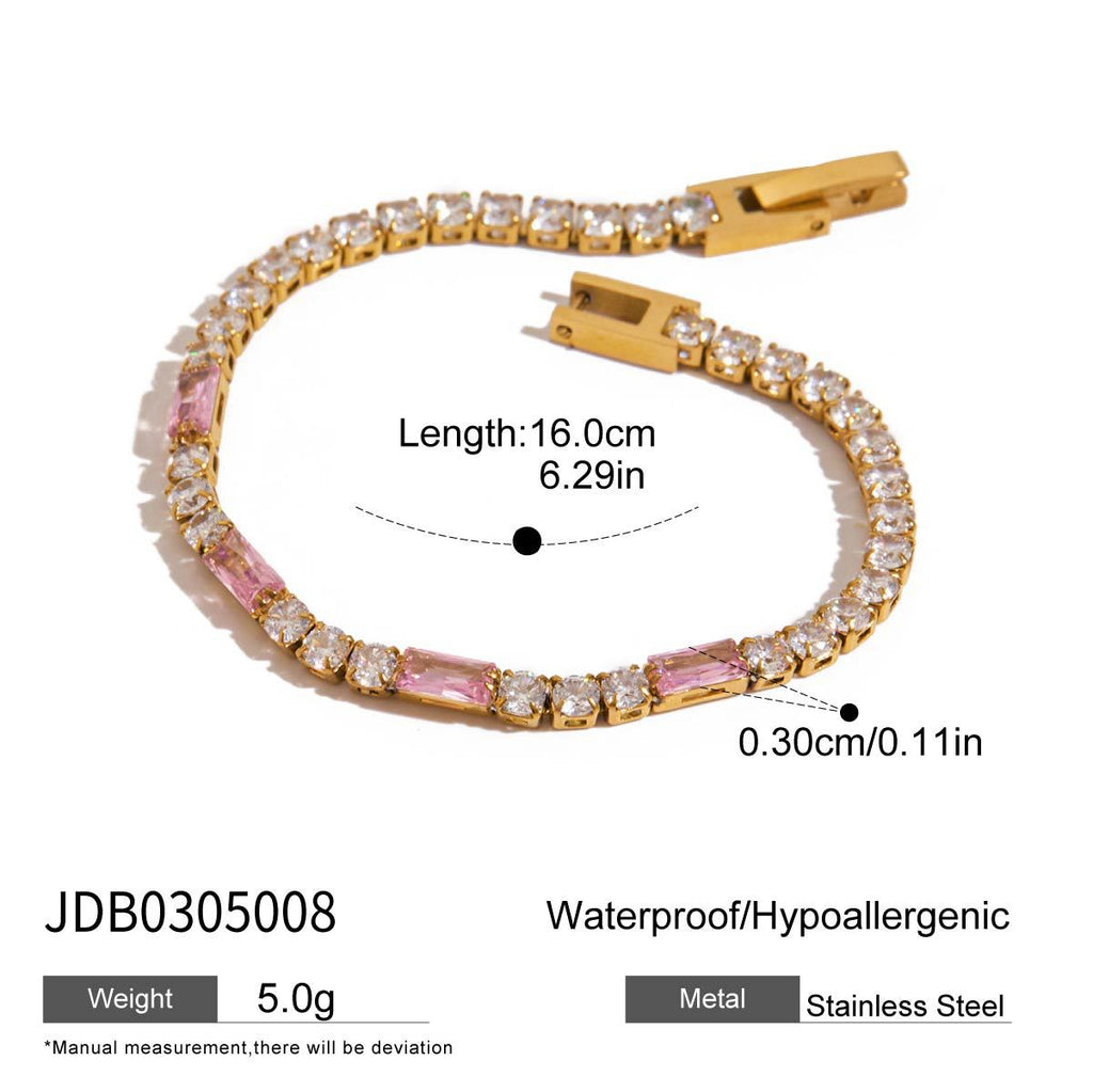 Damen Armband mit funkelnden Kristallen aus hypoallergenem Edelstahl Shop Nory