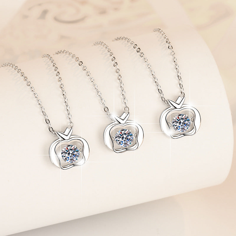 Damen Halskette mit herzförmigem Anhänger und funkelndem Zirkon Shop Nory