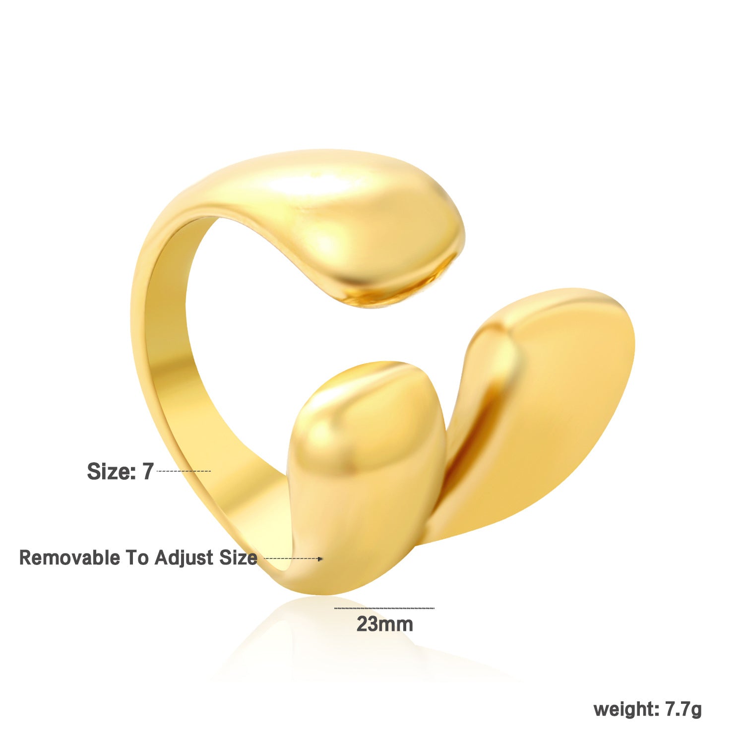Damen verstellbarer Ring mit elegantem, geschwungenem Design Shop Nory
