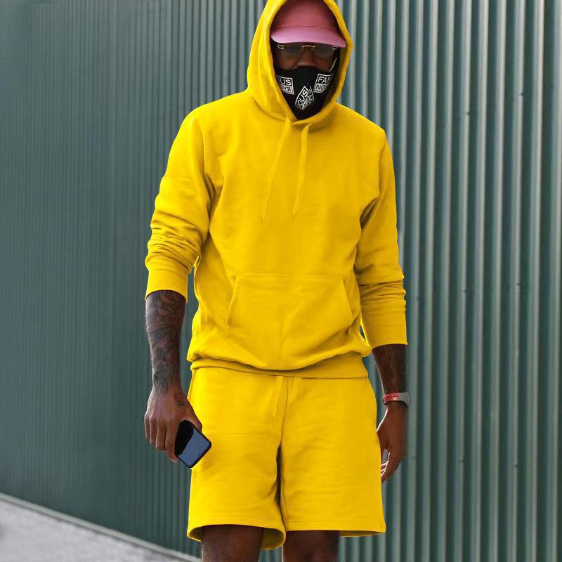 Herren Hoodie-Shorts-Set mit Kängurutasche
