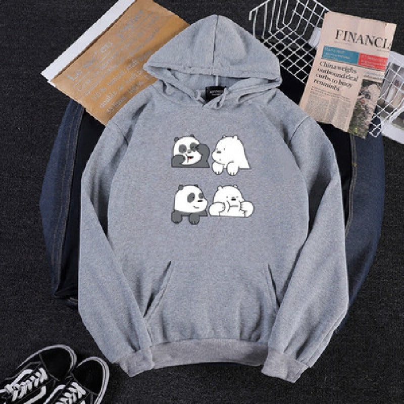 Unisex nan Kapuzenpullover mit niedlichem Comic-Tierprint, Kängurutasche und weichem Fleece-Innenfutter Shop Nory