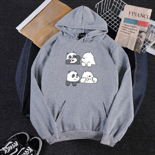 Unisex nan Kapuzenpullover mit niedlichem Comic-Tierprint, Kängurutasche und weichem Fleece-Innenfutter Shop Nory