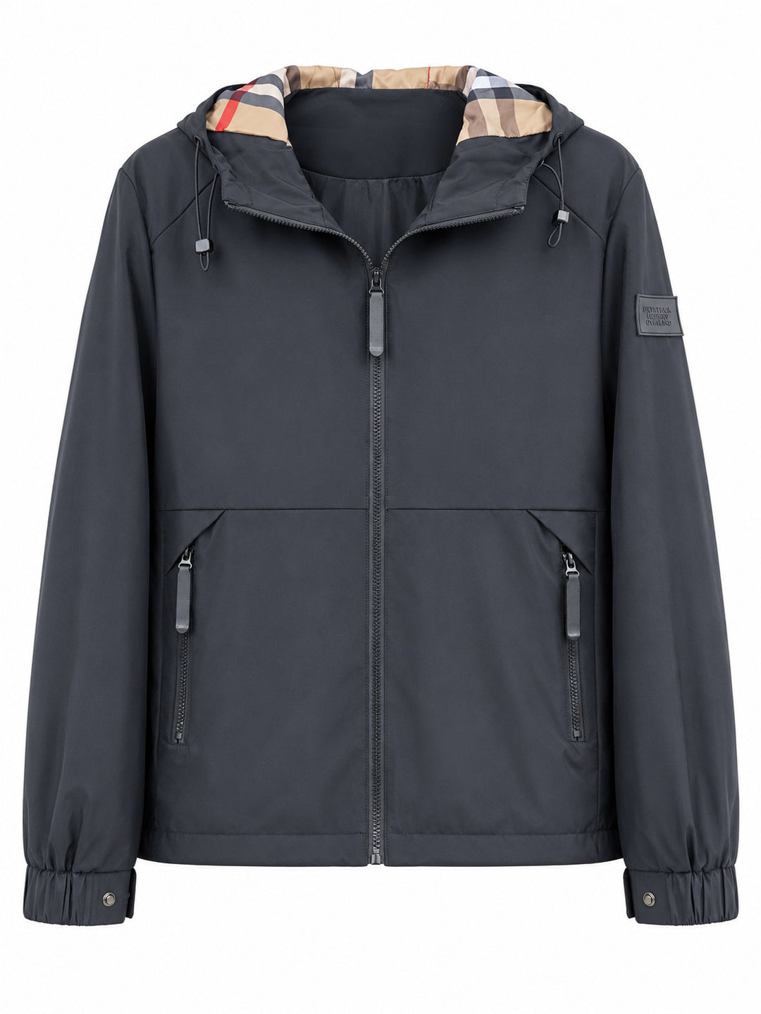 Herren leichte winddichte Softshell‑Kapuzenjacke mit kariert gefütterter Kapuze Shop Nory
