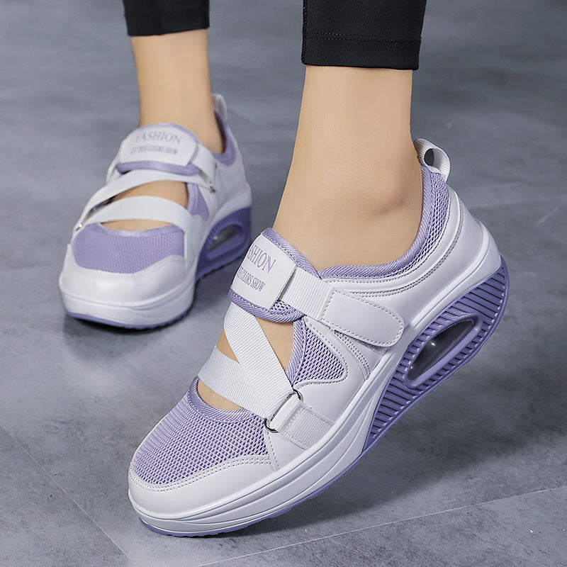 Damen Bequeme und luftige Sneakers mit verstellbarem Klettverschluss