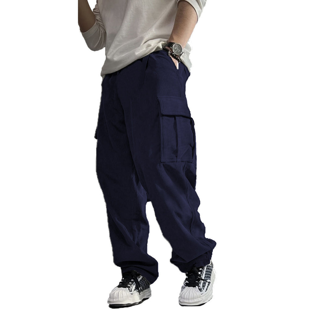 Herren Weite Cord-Cargo-Hose mit Tunnelzug, Elastikbund & Multifunktionstaschen Shop Nory
