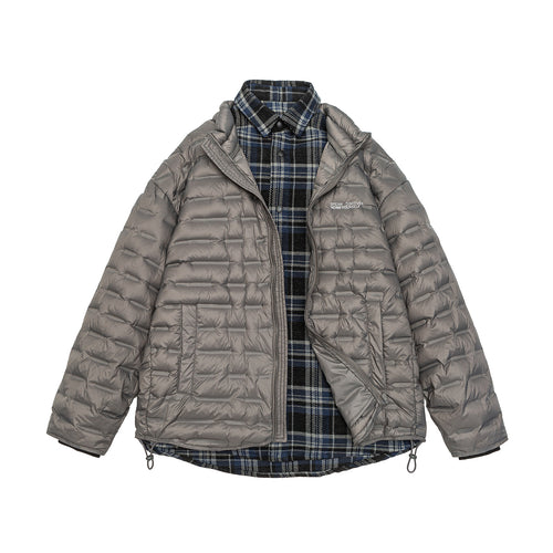 Herren Leichte gesteppte Hybridjacke mit kariertem Innenfutter und Tunnelzug Shop Nory
