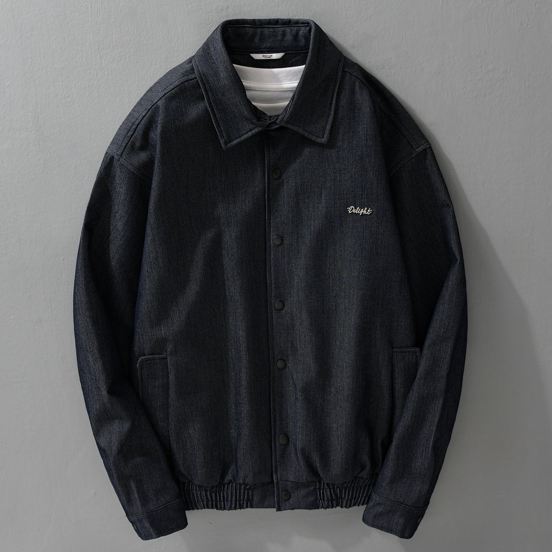 Herren Jeansjacke mit Druckknöpfen und elastischem Saum Shop Nory