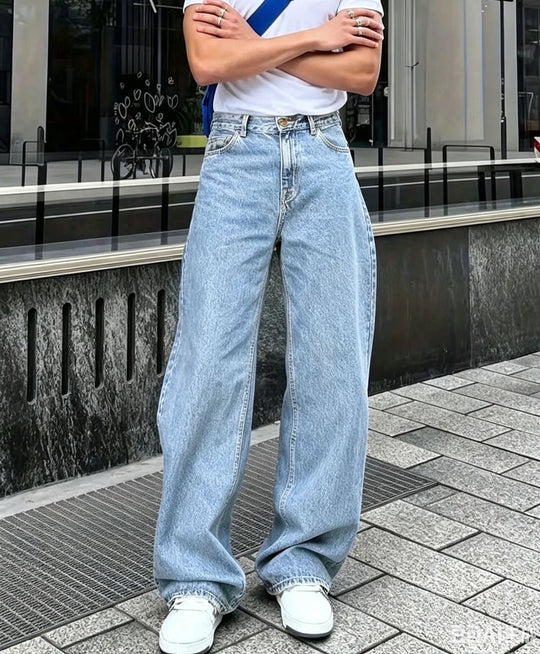 Damen Modische Weit Geschnittene Jeans Shop Nory
