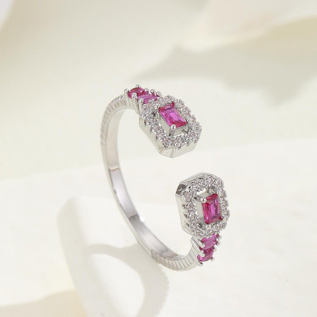 Damen eleganter Ring mit bunten Zirkonia Steinen Shop Nory