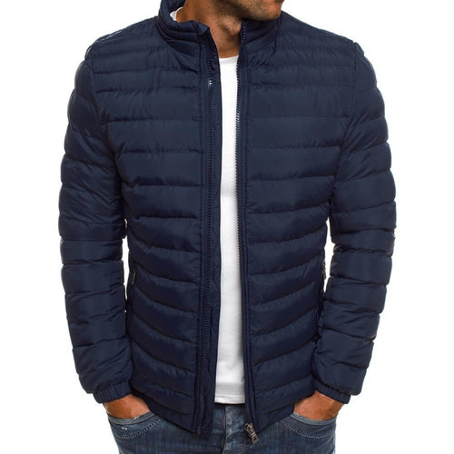 Herren leichte Steppjacke mit hohem Kragen und praktischen Taschen
