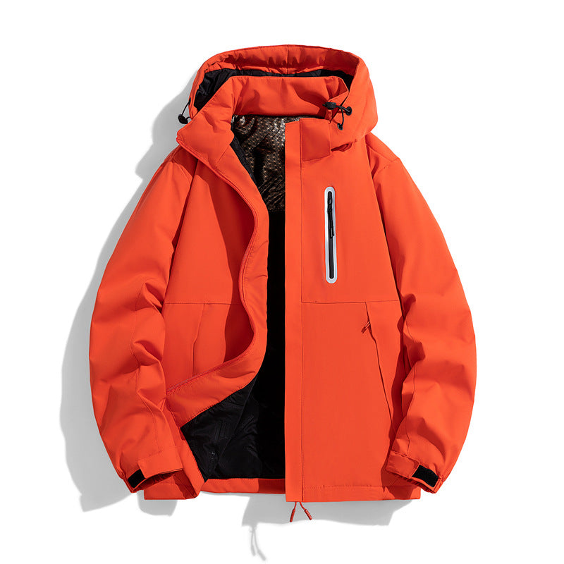 Herren wasserabweisende gesteppte Winterjacke mit Kapuze, thermischer Isolierung und reflektierender Brusttasche Shop Nory