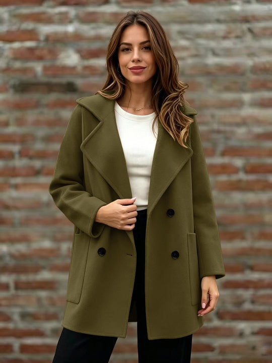 Damen Doppelreihiger Wollmantel mit Oversize-Revers Shop Nory