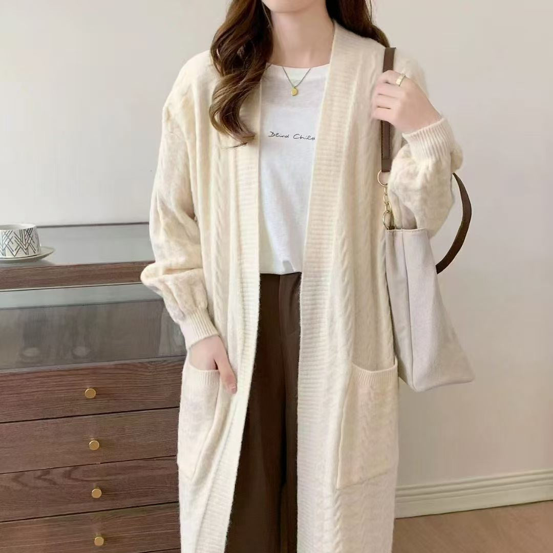 Damen Gemütlicher Strickcardigan mit Kapuze und Taschen Shop Nory