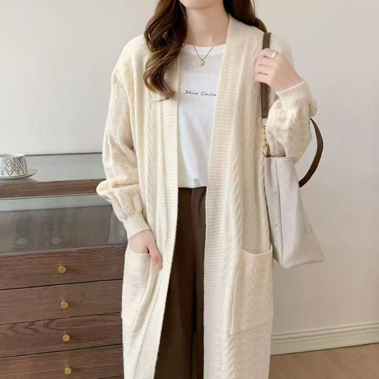 Damen Gemütlicher Strickcardigan mit Kapuze und Taschen Shop Nory