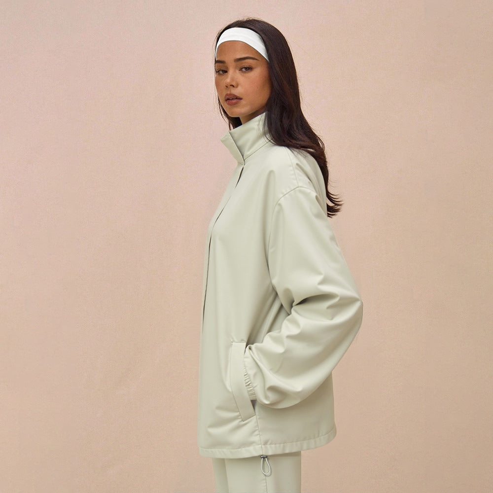 Damen Oversize-Trainingsset mit Stehkragen Ballonärmeln und weiten Kordelhosen Shop Nory