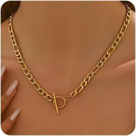 Damen Halskette mit modernem Toggle-Verschluss und robustem Gliederketten-Design Shop Nory