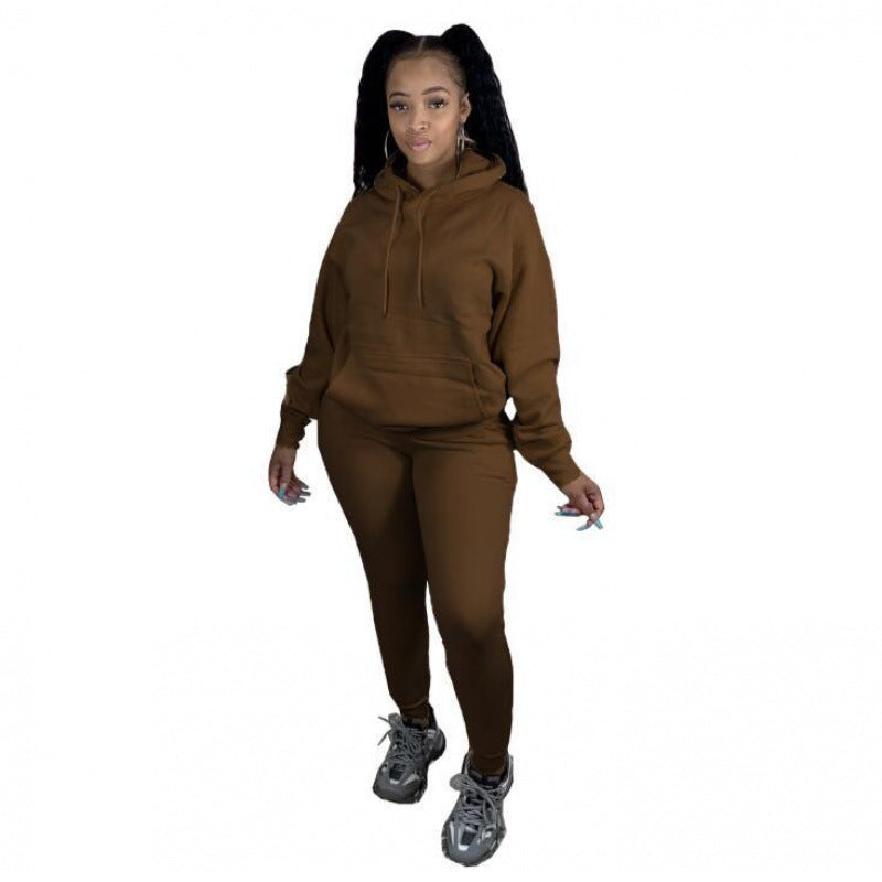 Damen Zweiteiliges Freizeitset mit Oversize Kapuzenpullover und Leggings mit hohem Bund, schmaler Passform Shop Nory