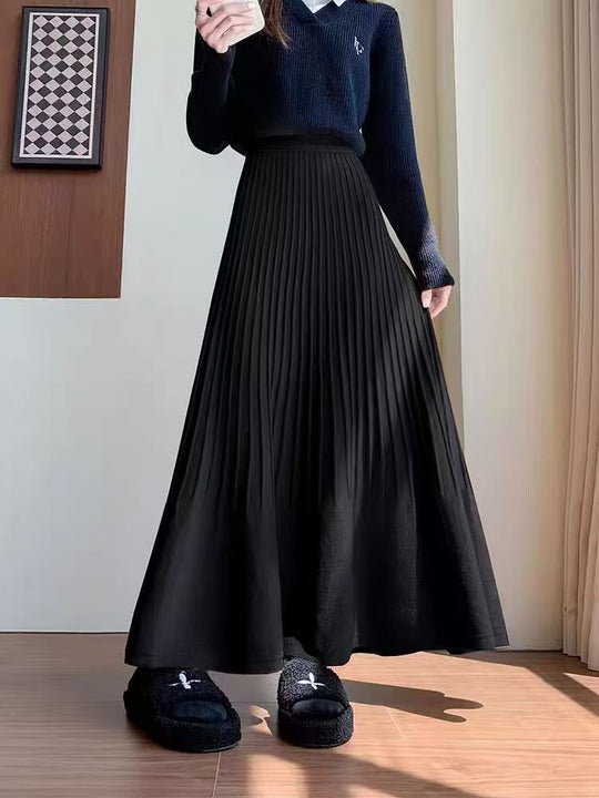 Damen eleganter Faltenrock mit hohem Bund