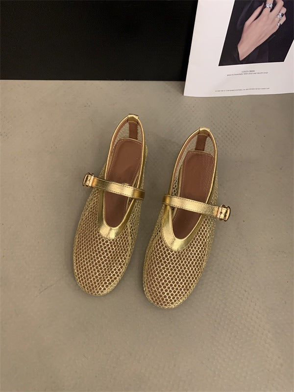 Damen Mesh-Slipper mit verstellbarem Riemen