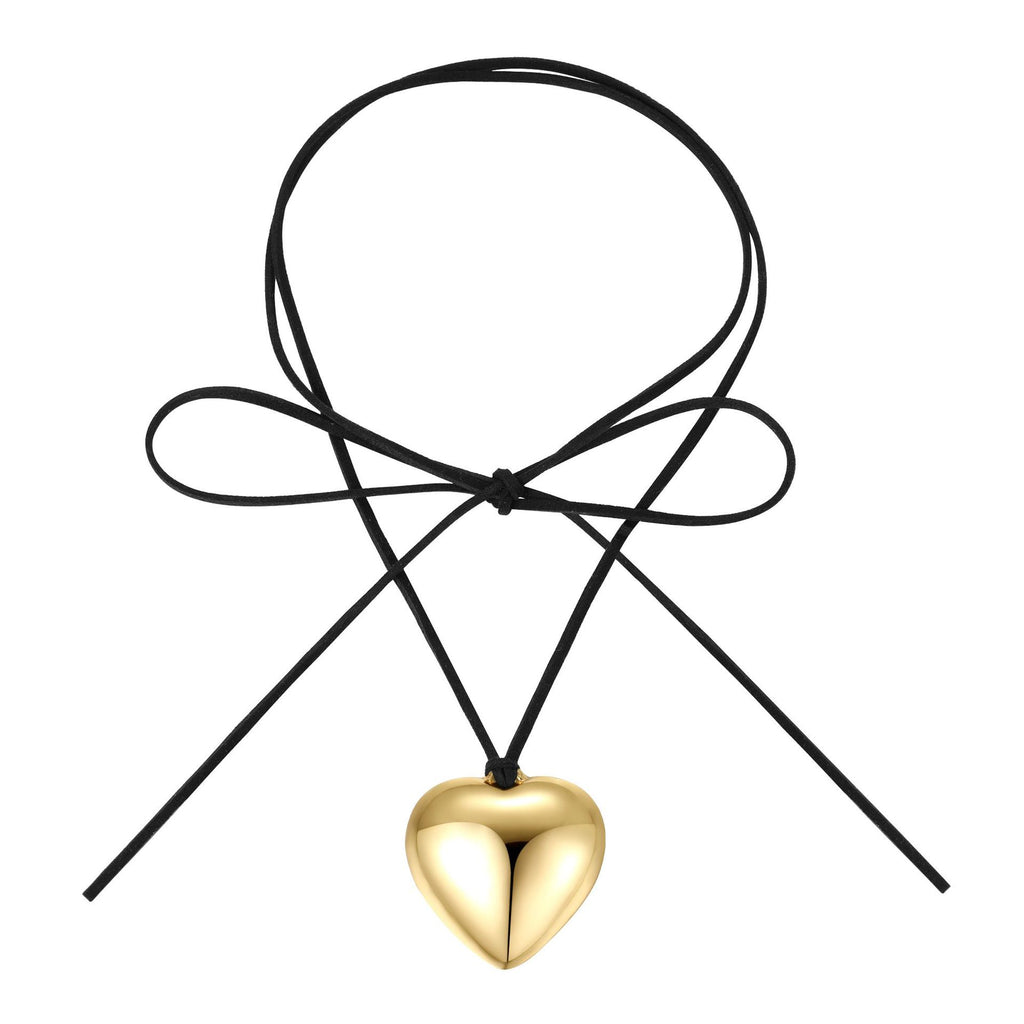 Damen Choker-Halskette mit goldenem Herzanhänger Shop Nory