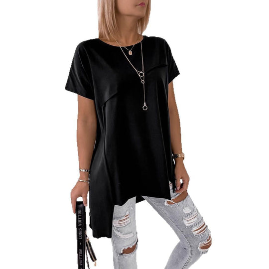 Damen asymmetrisches Oberteil mit eleganter Drapierung Shopnory