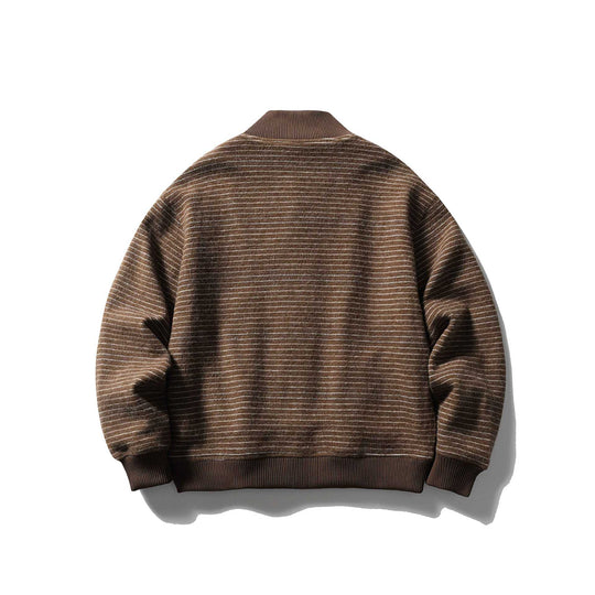 Herren Gestreifter Blouson im Boxy‑Cut mit Rippenkragen und Knopffront Shop Nory