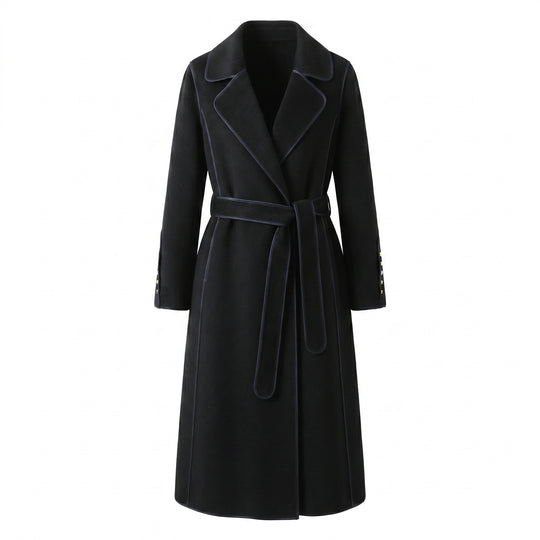 Damen Eleganter Wickelmantel mit Gürtel und hochwertigen Details Shop Nory