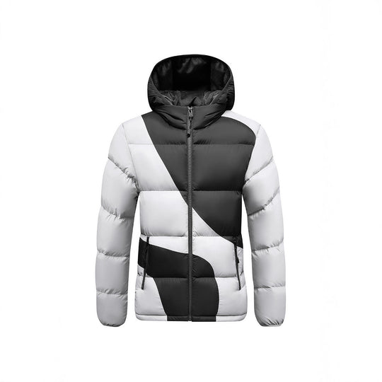 Herren Steppjacke mit Kapuze, auffälligem Colourblock-Muster und thermischer Isolierung Shop Nory