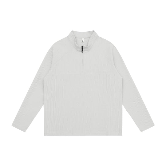 Unisex Waffelstrick-Halbzip-Pullover mit Troyerkragen und Raglanärmeln Shop Nory