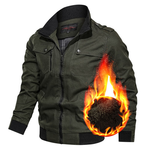 Herren Canvas-Fieldblouson mit hochabschließendem Kragen und Teddyfleece-Futter Shop Nory