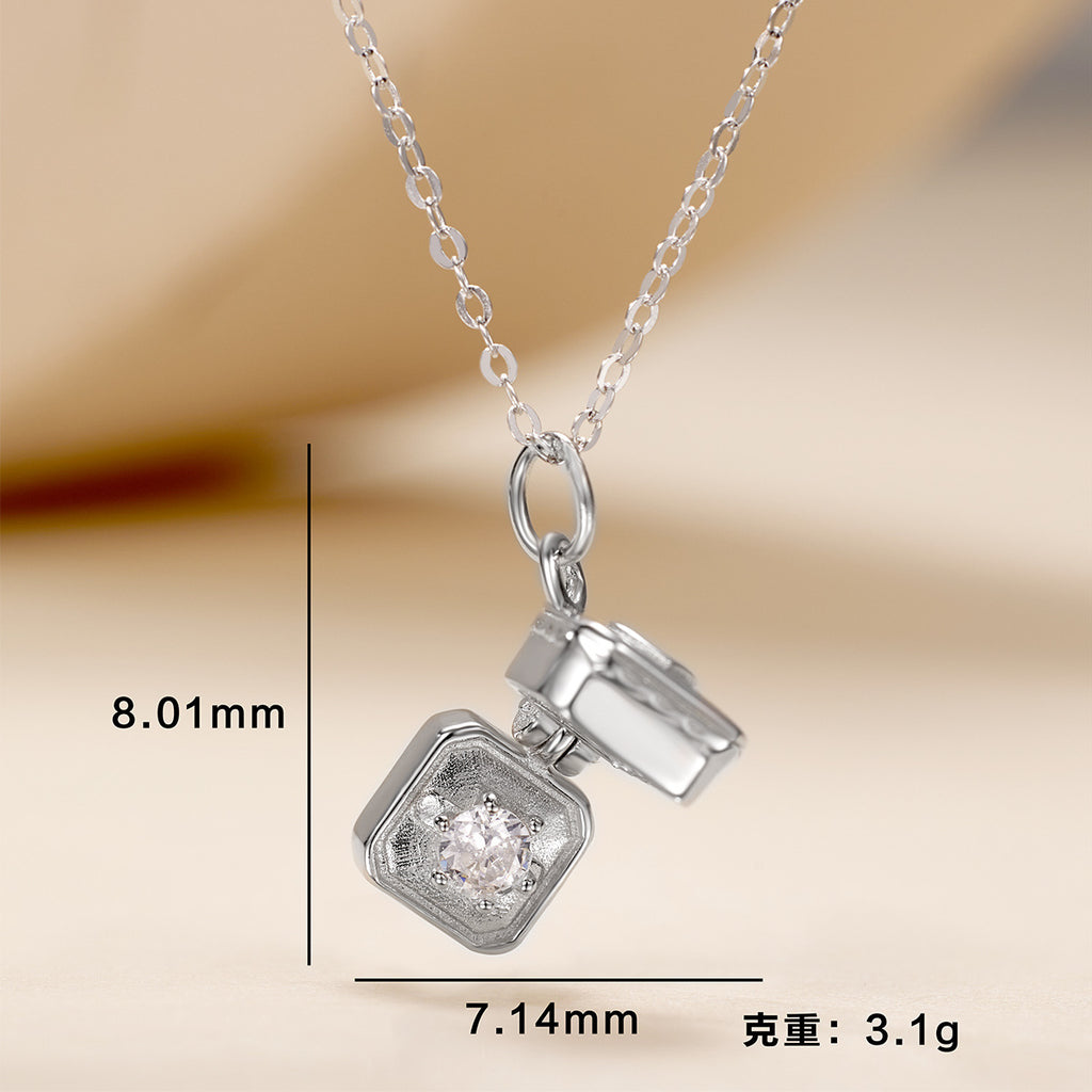 Damen elegante Locket-Halskette mit funkelndem Zirkonia Shop Nory