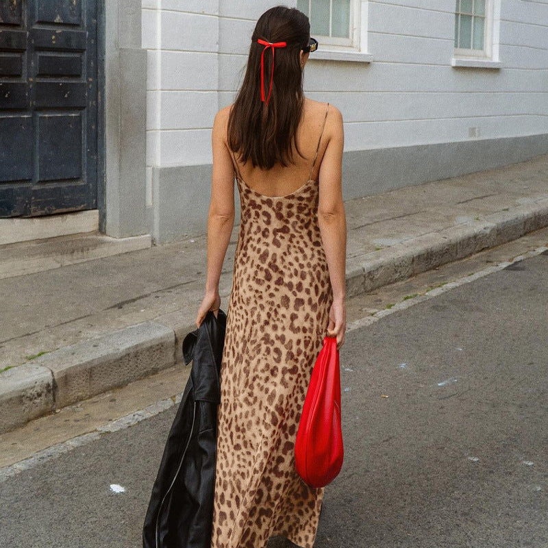 Damen Maxikleid mit elegantem Animalprint