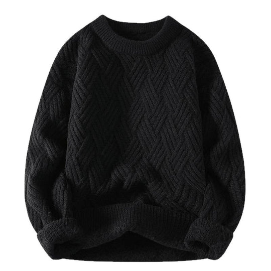Damen grobgestrickter Oversize-Pullover mit Zopfmuster und elastischem Rippbund Shop Nory