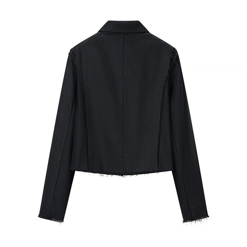 Damen Gekürzte Militärinspirierte Jacke mit Tressenapplikation und fransigem Saum Shop Nory