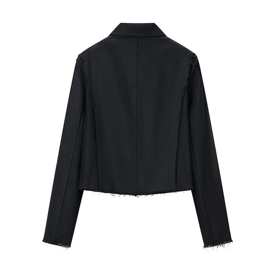 Damen Gekürzte Militärinspirierte Jacke mit Tressenapplikation und fransigem Saum Shop Nory