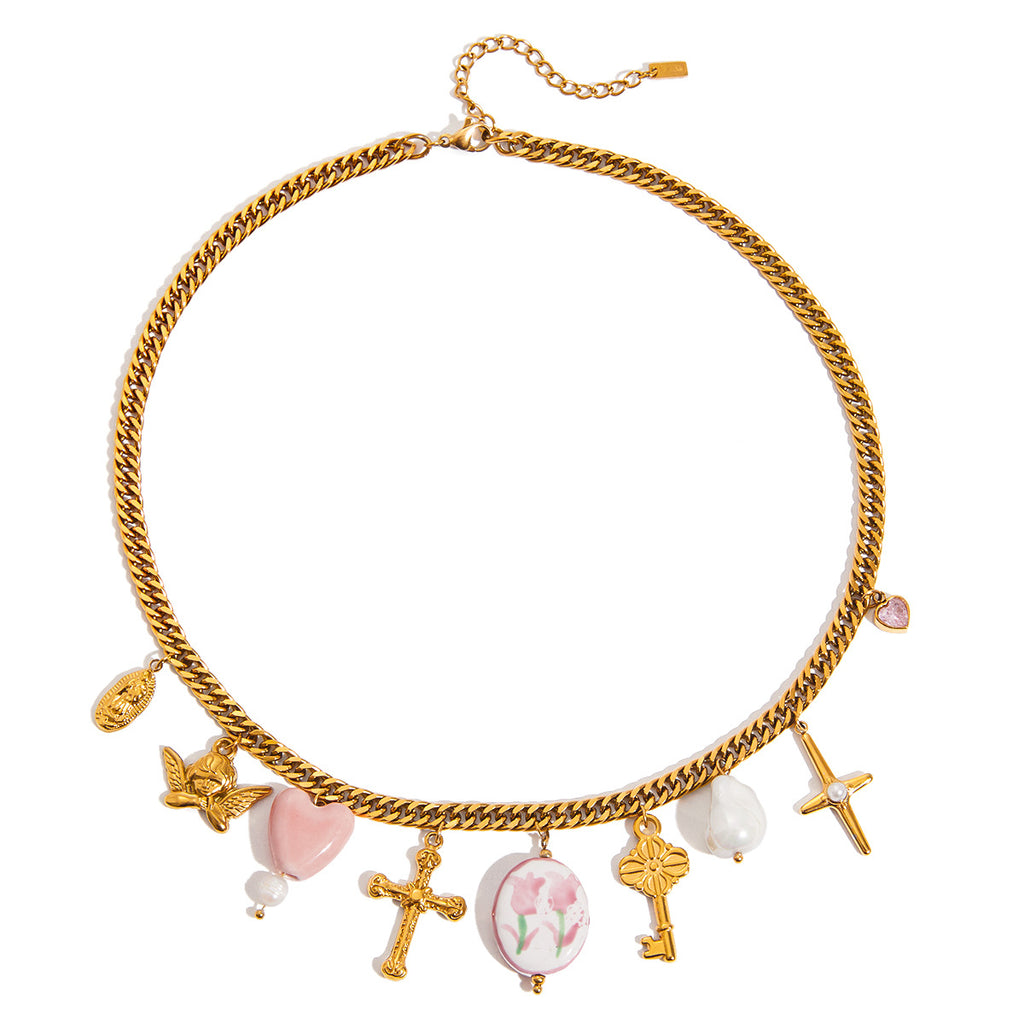 Damen Edelstahl Halskette mit elegantem Gliederdesign und hypoallergenen Eigenschaften Shop Nory