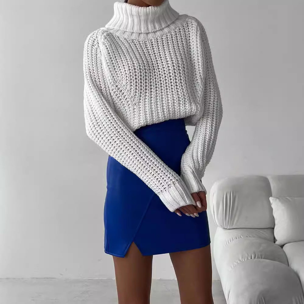 Damen Oversized Grobstrick-Pullover mit Rollkragen und weitem Schnitt Shop Nory