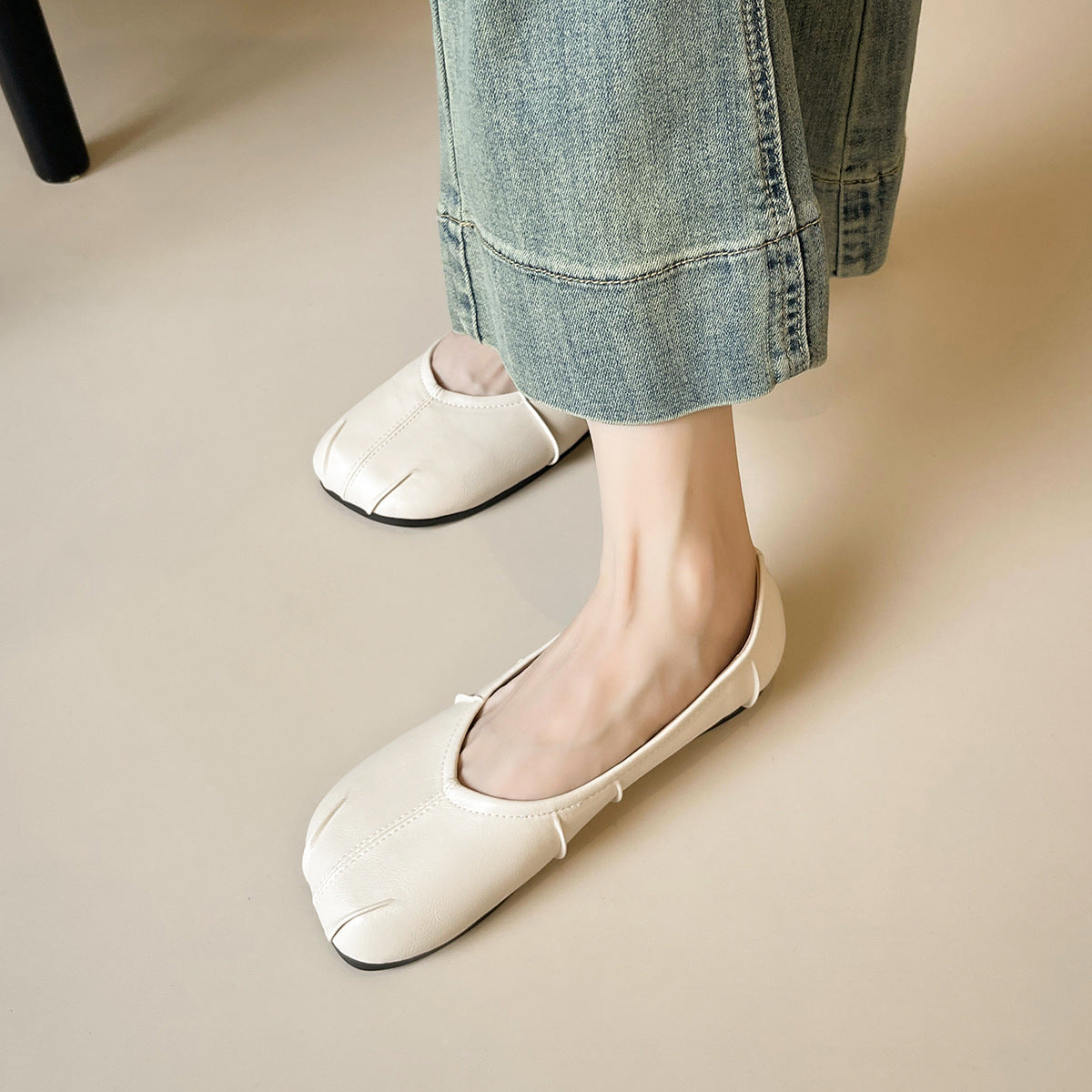 Damen Ballerinas mit einzigartigem Faltendesign