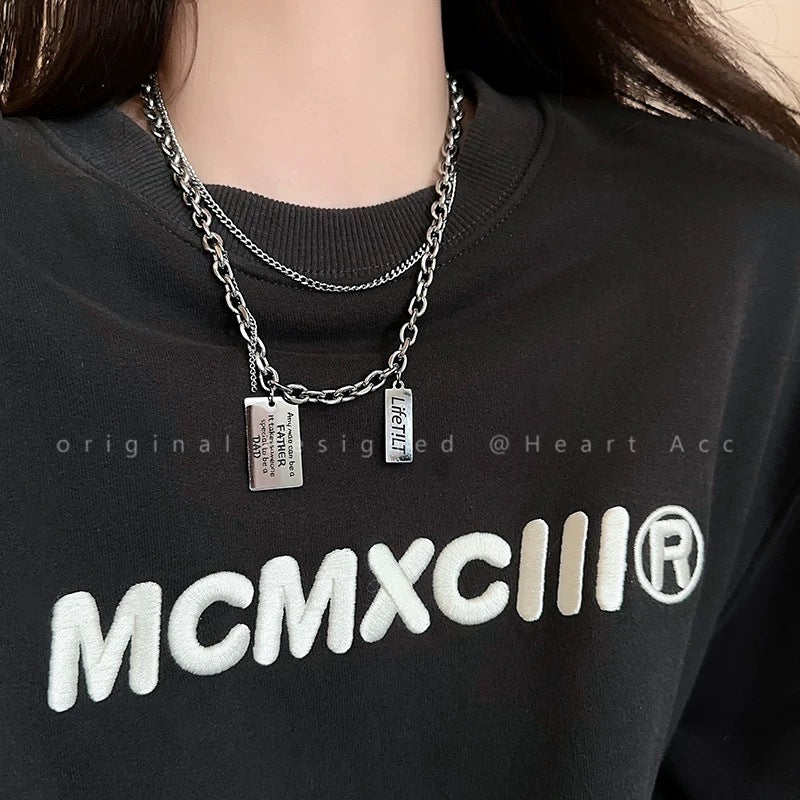 Damen modische Kette mit einzigartigem Mehrfachanhänger Shop Nory