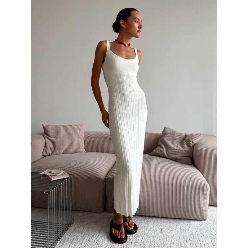 Damen Elegantes gestricktes Maxikleid mit schmalem Schnitt Shopnory